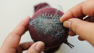 Blanket stitch visible mending [upl. by Stoneman]