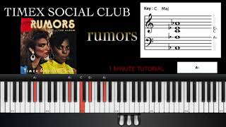 quotRumorsquot by Timex Social Club 1 Minute Piano Tutorial [upl. by Amalie]