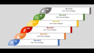 Wie Sie eine Stufengrafik mit 6 Steps in PowerPoint erstellen [upl. by Anivol95]