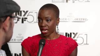 NYFF51 Danai Gurira  Ralph Fiennes Gala Tribute Red Carpet [upl. by Vada]