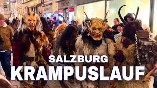 Krampuslauf in Salzburg 2023 Getreidgasse [upl. by Berton881]