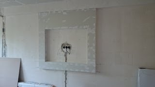 короб из гипсокартона на стене декоративный для ТВ  Plasterboard box for TV [upl. by Columbyne]