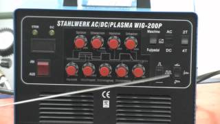 Schweißgerät STAHLWERK ACDC Plasma WIG 200P  AC DC TIG Inverter  Puls  EHand  Plasmaschneider [upl. by Sadnalor356]