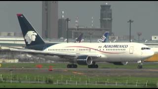 Aeromexico B767200 in TokyoNarita landing amp takeoff  en TokyoNarita aterrizaje y despegue [upl. by Hartley]