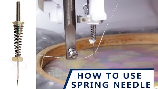 Class 61 How to use Spring Needle amp water soluble stabilizer Part2 Schmetz Embroidery [upl. by Sucramej]