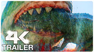 MEG 2 THE TRENCH quotTRex Vs Megalodonquot Trailer 4K ULTRA HD NEW 2023 [upl. by Reffinnej]