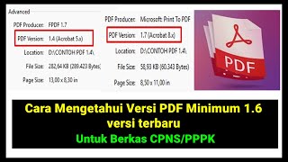 🔴Cara Mengetahui atau melihat Versi FileDokumen PDF Minimum 16 atau versi terbaru [upl. by Lyudmila16]