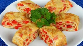 PAPRIKA OMELETTE ROLL Recipe Video  Mak Gembul [upl. by Waylon914]