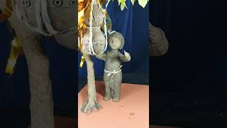 Makhan Chor Krishna🥰❤️  How to make Clay Krishna Idols  making krishna  shorts krishnaclay [upl. by Weil435]