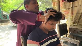 Indias Best Street Intense Massage  Stress and Pain Relief Massage by Dinesh Street Barber [upl. by Morris247]