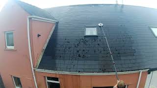 Roof Clean Using A Pressure Washer And Power Pole Set Up [upl. by Deth]