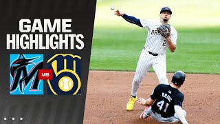 Marlins vs Brewers Game Highlights 72724  MLB Highlights [upl. by Yrrol]