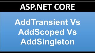 Understanding AddTransient Vs AddScoped Vs AddSingleton in ASPNET CORE [upl. by Yecrad810]