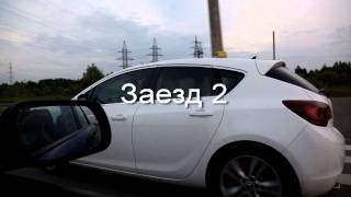 Astra J 16T AT stock vs Mazda 3 5D MTavi [upl. by Eesac]