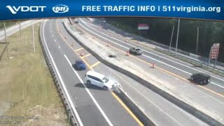 Van Driver Crashes Into Impact Attenuator amp Gets TBoned By Another Vehicle In Hampton Virginia [upl. by Newsom]