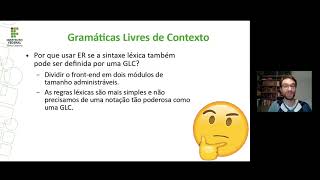 Compiladores  Aula 8  Gramáticas Livres de Contexto [upl. by Adda]