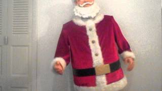 Gemmy life size 5ft tall animated singing dancing karaoke Santa Claus [upl. by Debo398]