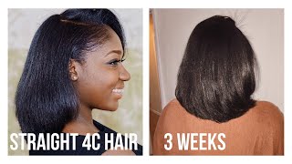 How I Keep my Silk Press 4C4B Natural Hair Straight for 3 Weeks [upl. by Ecerehs]