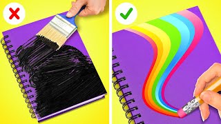 EASY ART HACKS FOR BEGINNERS  Boost Your Creativity Cool DIY Crafts for Students by 123GO SCHOOL [upl. by Auka784]