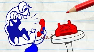 Pencilmate Gets 1000 Missed Calls in PHONEY BALONEY  Pencilmation Cartoons [upl. by Ayhay]