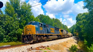 CSX S455 CSX 4767 YN2 CSX 213 Loaded Military Train Lilburn GA [upl. by Enutrof]