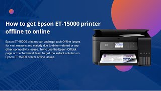 How to fix Epson ET 15000 printer offline problem  Change Epson printer offline to online [upl. by Quenby]