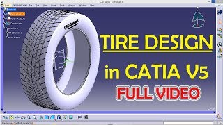 Tire Design in CATIA V5 Practice Design 11 for beginners  Catia Part modeling [upl. by Cohl]