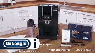 Whats in pack with the DeLonghi Dinamica ECAM 35055B beantocup coffee machine [upl. by Winola]