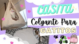 DIY  CASITA COLGANTE PARA GATITOS ♻️ RECICLA UN SACO QUE YA NO USES💕😻 [upl. by Heather]