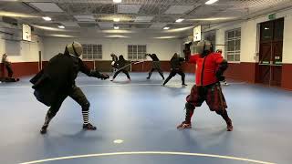 Meyer Rapier Sidesword amp Cloak vs Single Rapier Sparring  Jordan v Mike [upl. by Einamrej687]