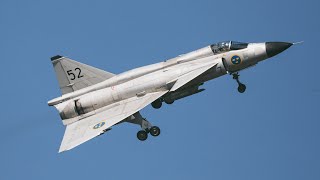 🇸🇪 SAAB JA 37 Viggen Going backwards  Reverse Thrust and take off 4K [upl. by Lathe962]