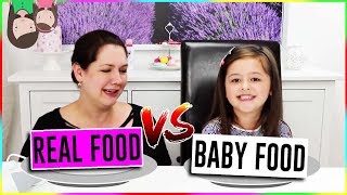 REAL FOOD vs BABY FOOD selbstgemacht  Pürierten Hamburger essen Geschichten und Spielzeug [upl. by Nywrad410]