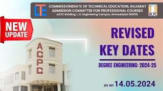 ACPC  Revised Key dates Degree Engineering 202425 [upl. by Shuma796]