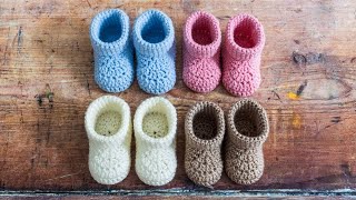 FAST Crochet Baby Booties BEGINNER Friendly EASY Tutorial [upl. by Edlun]