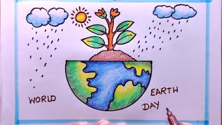 How To Draw Save Tree Save Earth DayWorld Earth Day DrawingSave Earth Save Environment Drawing [upl. by Eelyak]