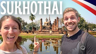 First Time in SUKHOTHAI Thailand Travel Vlog  ancient ruins alms giving trying new Thai food [upl. by Wendall]