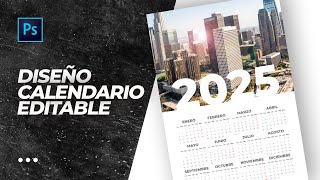 Plantilla Calendario 2025 descargable  Photoshop Tutorial  Wall Calendar [upl. by Allenaj887]