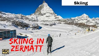 Zermatt Skiing  Klein Matterhorn to Schwarzsee  Skiing in Switzerland [upl. by Ahteres]