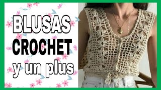 Blusas tejidas en crochet para mujer ideas en Youtube [upl. by Letreece]