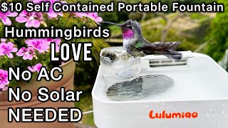 10 Hummingbird Fountain Birds Love NO Solar or AC Waterfall Birdbath Hummingbirds Endless Water [upl. by Aggappe286]