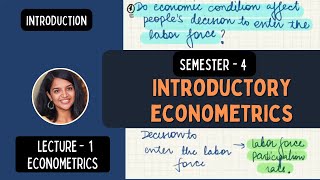 Introductory Econometrics  Nature amp Scope of Econometrics  Sem 4 BA Economics  Delhi University [upl. by Mackey945]