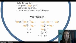 Logaritmen Rekenregels en vergelijkingen  Wiskunjeleren oud [upl. by Gridley]