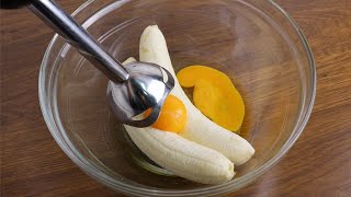 mix 2 bananas and 2 eggs in just 10 minutes  Irresistible dessert with no oven no flour [upl. by Aniweta]