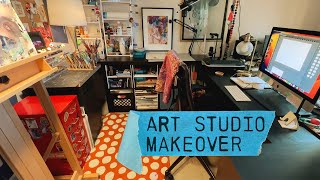 Art Studio Makeover  Creating a Functional Home Workspace on a Budget [upl. by Nylave]