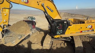 Brand New Caterpillar 395 Excavator Loading Trucks The First Loads  Sotiriadis Mining Works  4k [upl. by O'Kelly]