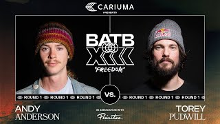 BATB 13 Andy Anderson Vs Torey Pudwill  Round 1 Battle At The Berrics Presented By Cariuma [upl. by Vivle465]