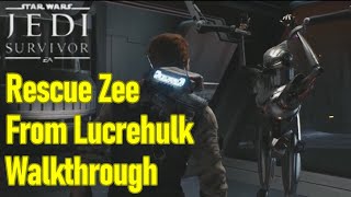 Star Wars Jedi Survivor rescue Zee from the Lucrehulk guide  walkthrough [upl. by Dlorej]