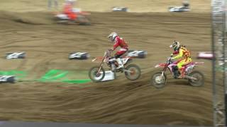 Jeffrey Herlings fights his way through the pack to pass Dungey for the win in the SMX Cup [upl. by Anavi]