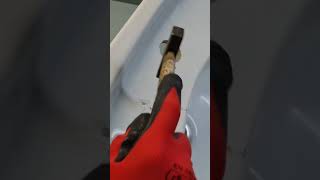 How to make a hole in a ceramic sink for a faucet handle valve [upl. by Ericka]