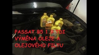 Výměna oleje a filtru  PASSAT B5 19 TDI [upl. by Alleroif]